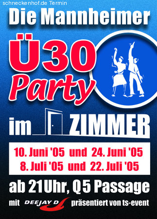 Die Mannheimer &Uuml; 30 Party Werbeplakat