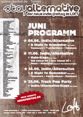 Stay Alternative - Indie Freitag Werbeplakat