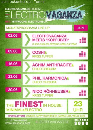 Electrovaganza pres. Phil Harmonica & Kriss Tuffer Werbeplakat