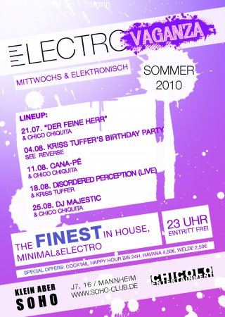 Electrovaganza mit Majestic Werbeplakat