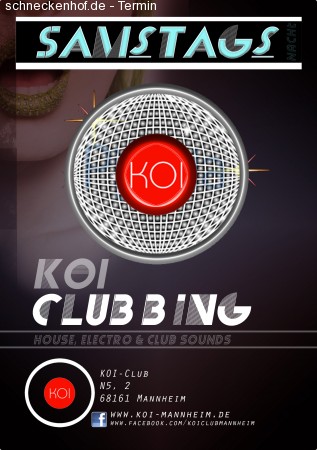 SAMSTAGS KOI Clubbing Werbeplakat