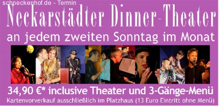 3-Gang Menü und Theater Werbeplakat