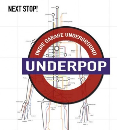 Underpop-Party im Blau Werbeplakat